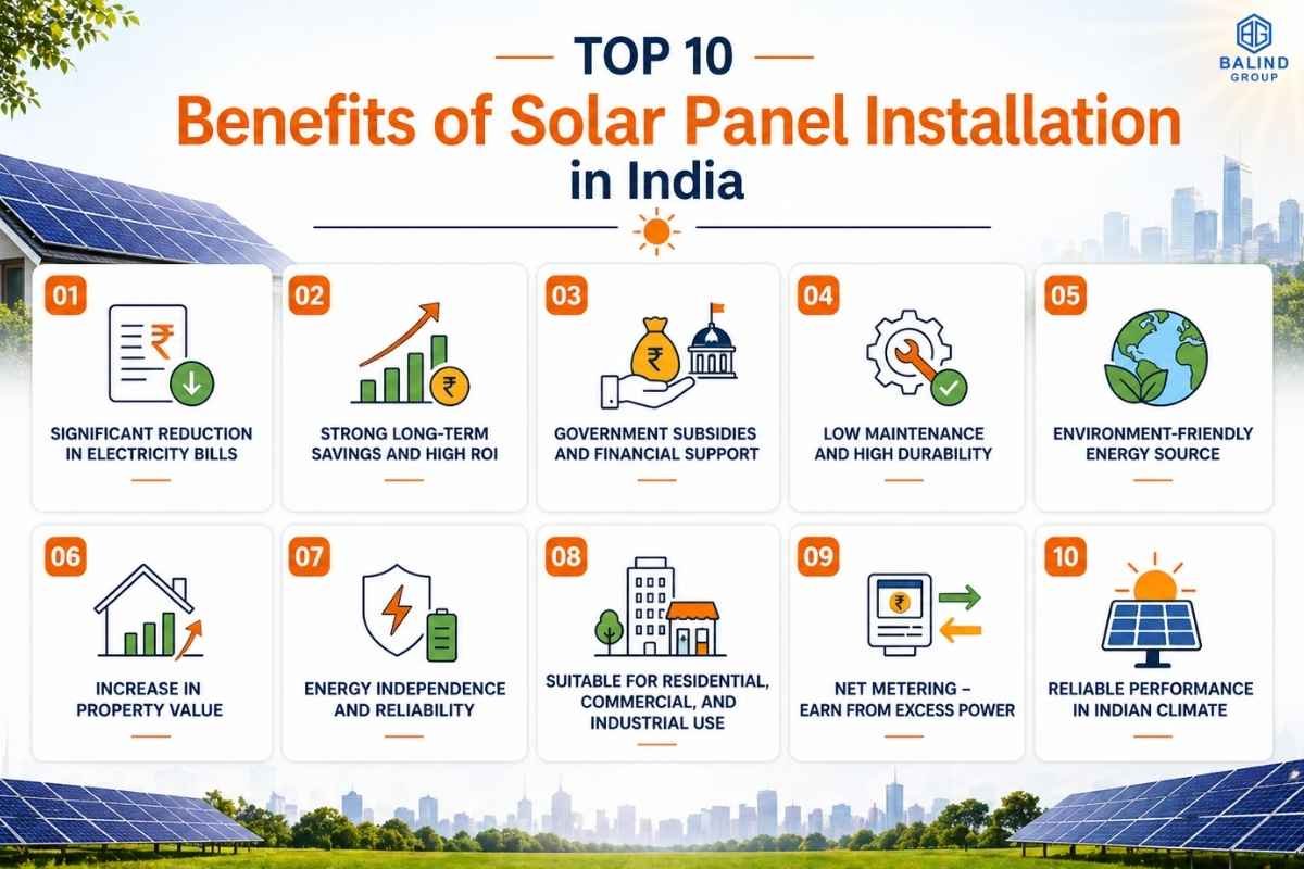 top 10 benefits of solar installation in india